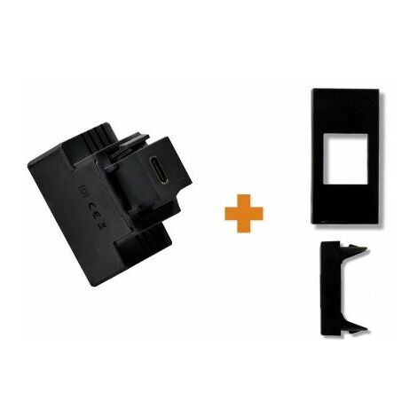Fanton caricatore 1 USB-C 3A Ricarica rapida 18W da incasso Legrand Vela nera - 82902