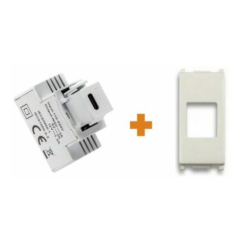 Fanton caricatore 1 USB-C 3A Ricarica rapida 18W da incasso Vimar Arkè bianca - 82901