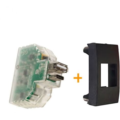 Fanton caricatore caricatutto USB A+C compatibile ABB Mylos nero - 82893