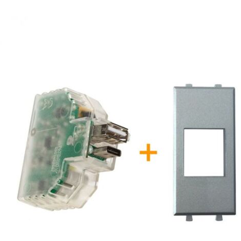 Fanton caricatore caricatutto USB A+C compatibile Ave Allumia metallizzata - 82893