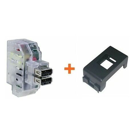 Fanton caricatore doppia presa USB A 5V 2,4A compatibile Gewiss Playbus - 82892-GP