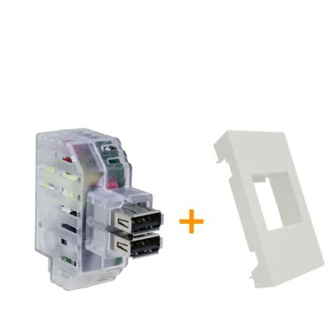 Fanton caricatore doppia presa USB AA 5V 2,4A Compatibile Frutti Matixgo Bianco - 82892