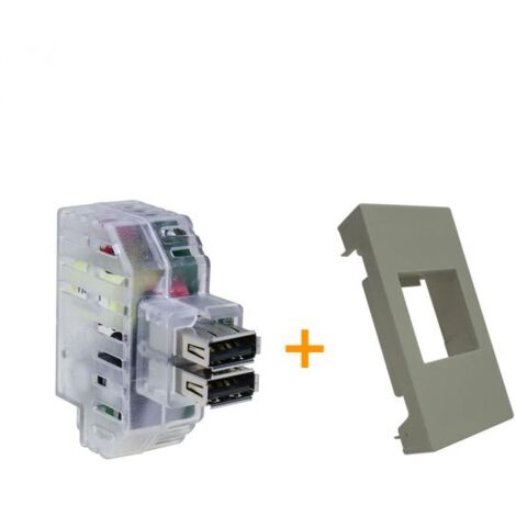 Fanton caricatore doppia presa USB AA 5V 2,4A Compatibile Frutti Matixgo Grigio - 82892