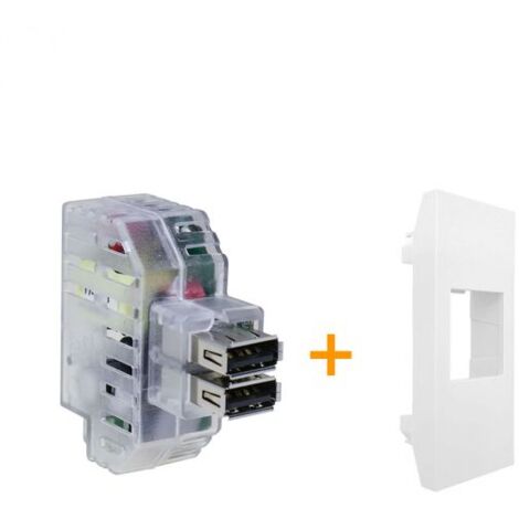 Fanton caricatore doppia presa USB AA 5V 2,4A Compatibile Vimar Linea Bianco - 82892