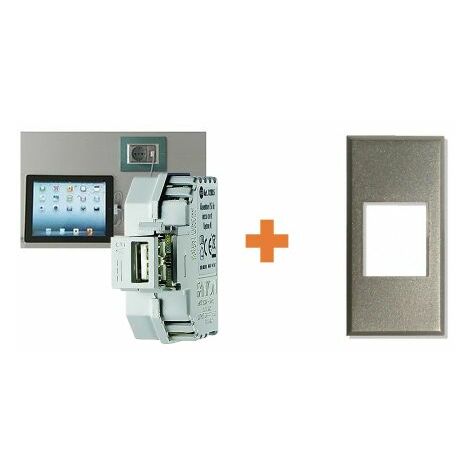 Fanton caricatore presa USB A 5V 2,1A compatibile Bticino Axolute argento - 82890-AA