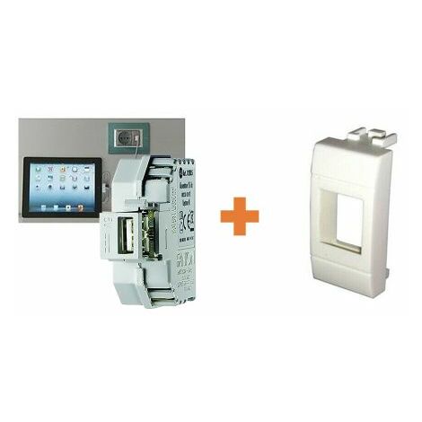 Fanton caricatore presa USB A 5V 2,1A compatibile Bticino Light - 82890-BL