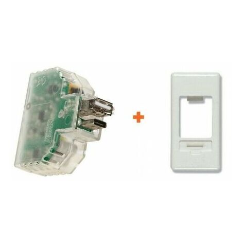 Fanton caricatore USB A+C incasso compatibile Gewiss System bianca - 82893-SB