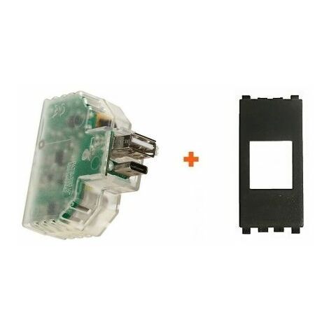 Fanton caricatore USB A+C incasso compatibile Vimar Eikon grigio scura - 82893-EG