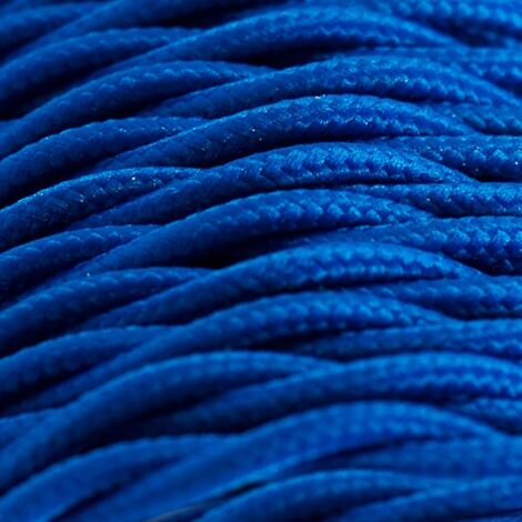 FANTON cavo elettrico tessile colore blu treccia seta 2mt 3G0,75 filo rivestito in tessuto vintage stile retrò per lampadari applique 93816-02