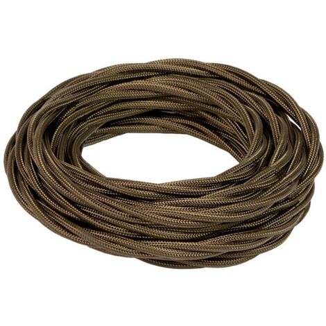 FANTON cavo elettrico tessile colore marrone treccia seta 5mt 3G0,75 filo rivestito in tessuto vintage stile retrò per lampadari applique 93866-05