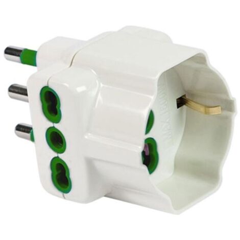 Fanton enchufe adaptador triple 2P+E 2 tomas dobles y 1 Schuko 82640-E