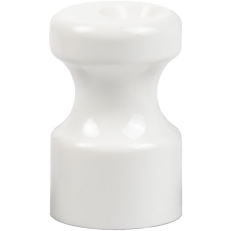 FANTON Isolatore in plastica bianco effetto ceramica Kit 50 isolatori Ø 16mm h 25 mm per installazioni cavo seta vintage completi di viti ottonate 84035-B50