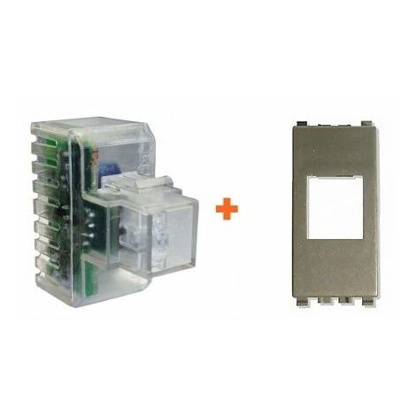 Fanton lampada notturna segna passo led compatibile Vimar Eikon grigio metallizzato - 82883-EM