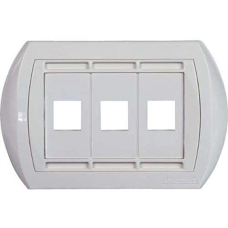 Fanton placca 3 uscite modulo rj45 bianca 23952
