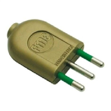 Fanton spina 2 poli+terra standard italiano 10a colore oro 80017