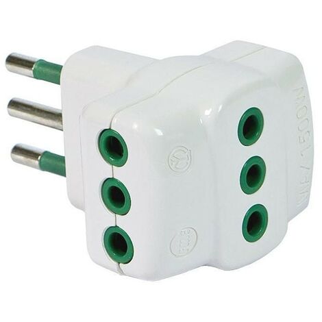 Fanton triple adaptateur 2P+E 10A 3 prises 2P+E 10A blanc 82620-E