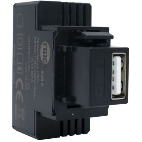 Fanton USB Keystone Fuente de alimentación empotrada 3A Negro 82897