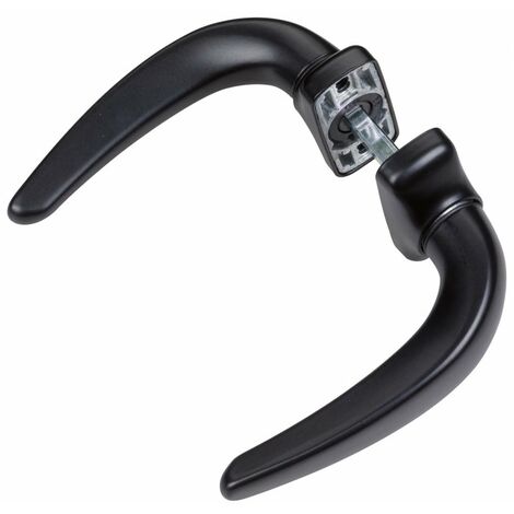 Fapim – Poignée de porte carrée 8 mm en aluminium moulé – Finition noire – Ressort de rappel et rosace cache-vis – Pour portes 40 à 55 mm