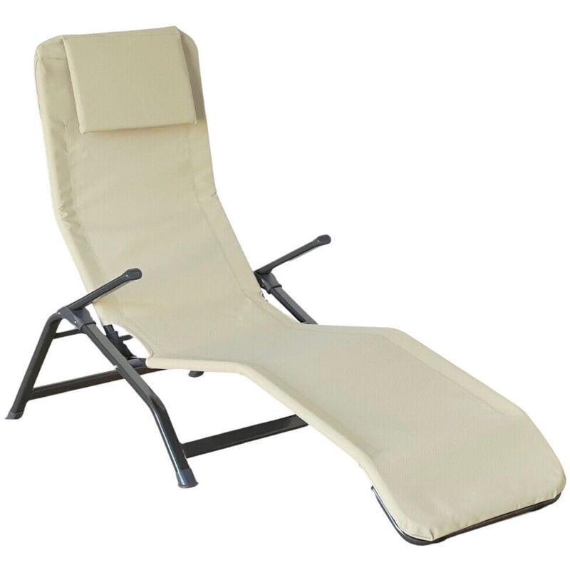 Okaffarefatto - Transat lit métal far Beachtlux oscillant beige ecru new 2024