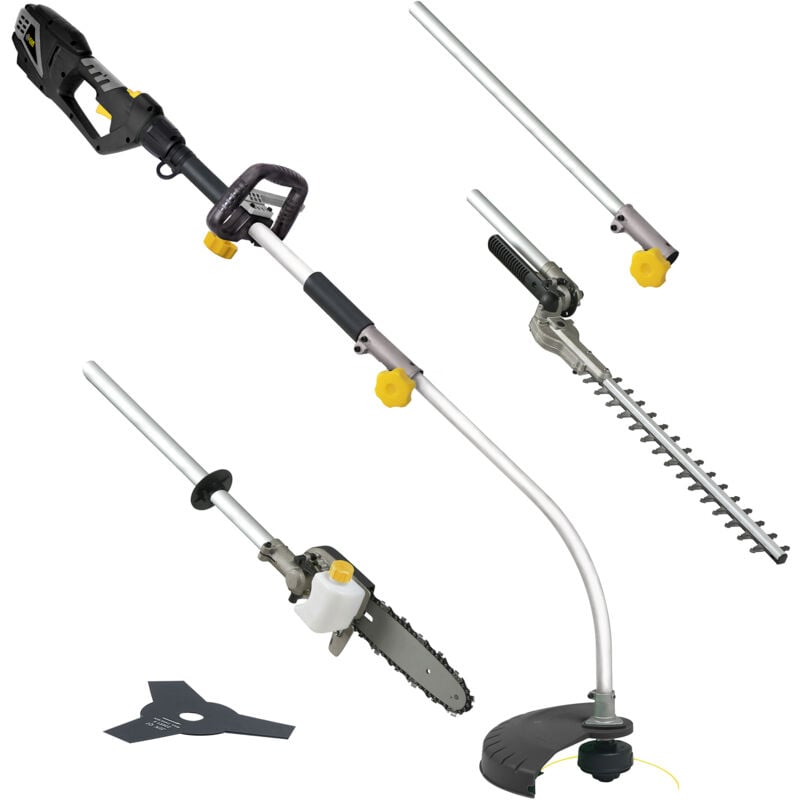 Outil 900W 4 en 1: tronçonne+taille+coupe+débrousaille