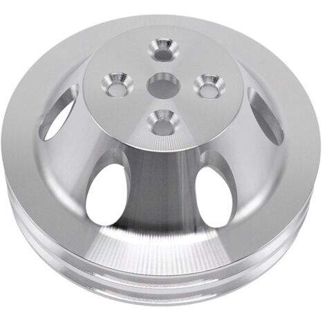 Farbe: Silber Material: Kurze Doppelrillen-Wasserpumpenriemenscheibe aus Aluminiumlegierung BBC SWP…