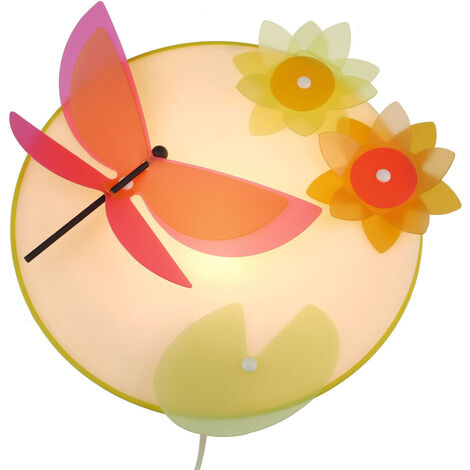 Farbenfrohe LED Wandleuchte (Ø 25cm) bruchsicherer Schirm Applikation LIBELLE