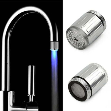 Farbenfrohe LED-Wasserhahnleuchte mit Farbwechsel, Duschkopf, Küchenarmatur-Luftsprudler