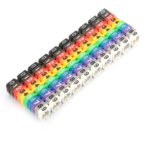 Farbige Kabelmarkierungshülsen – 100 Stück, 6 mm² Digitaletiketten