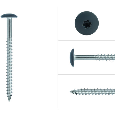 Farbkopfschrauben Anthrazit Edelstahl 4,8 x 25 mm - 100 Stück