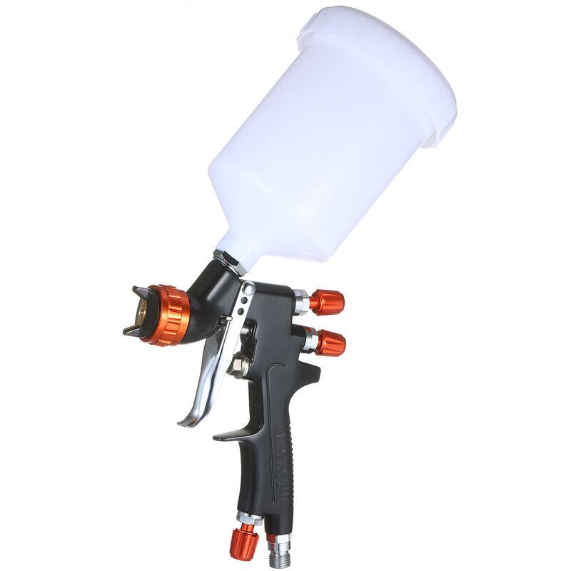 Farbspritzgerat Gravity Feed Luftspritzpistole mit 600 ml Behalter 1,3 mm Duse fur Wand / Mobel / Zaun / Schrank / Tisch / Stuhl Spruhen und