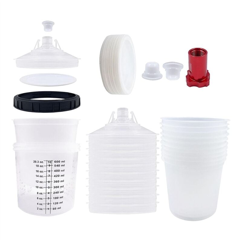 Image of Farbspritzgerät-Mischbecher-Liner und Kappensystem für hvlp, Auto-Spritzpistole, 20 Oz (600 Ml) Kit