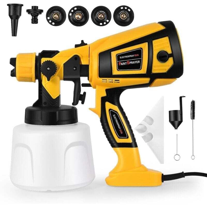 Image of Farbspritzsystem, 1400-ml-Großbehälter-Farbspritzpistole für Zäune und Decken