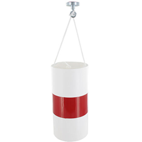 Fardier Cylindrique En Polypropylène Avec Fixation Par Anneau Magnétique. Bande Horizontale Rétroréfléchissante Rouge Et Drisse