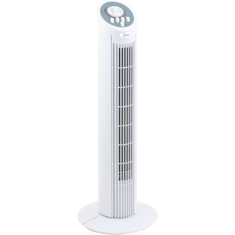 Farelek - Ventilateur colonne oscillant dakota 45W 3 vitesses H75cm Blanc