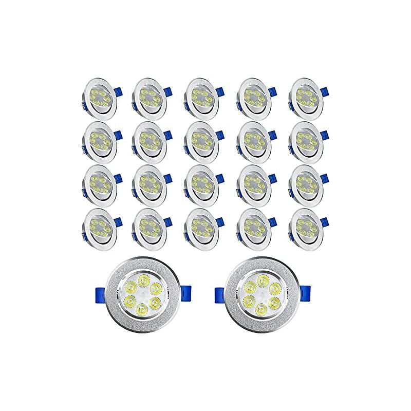 Image of Faretto da incasso a led 230V set di 20 luci da incasso piatte 3W faretto da incasso per bagno mini faretto a soffitto in alluminio - 20x3W, bianco