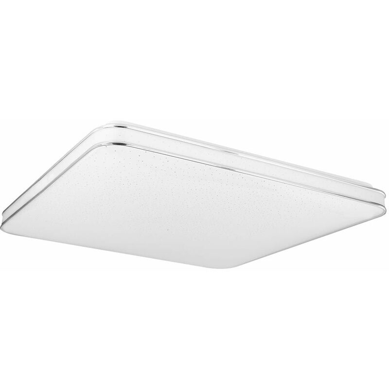 Image of Plafoniera faretto pannello da soffitto cromato Smart Home con effetto stella, app e controllo vocale, cambio colore dimmerabile led rgb 1x 48W 1x