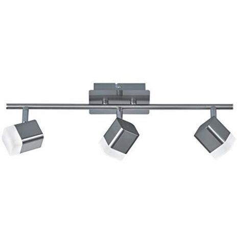 Faretti a Soffitto 3 Spots Led Quadrati Acciaio Satinato Roubaiper GD Trio