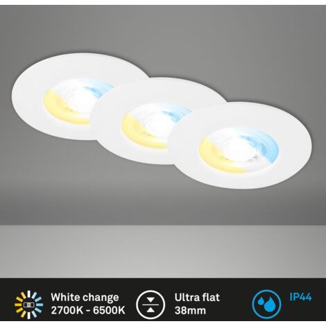Faretti da incasso a LED CTS, set di 3, bianco, 3xLED-pla