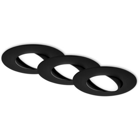 Faretti da incasso a LED, set da 3, IP65, nero, 3xLED-p