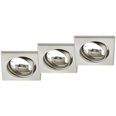Faretti da Incasso Quadrati Orientabili Acciaio 3W 8per8 cm Kit 3 Pz Jura GD Trio