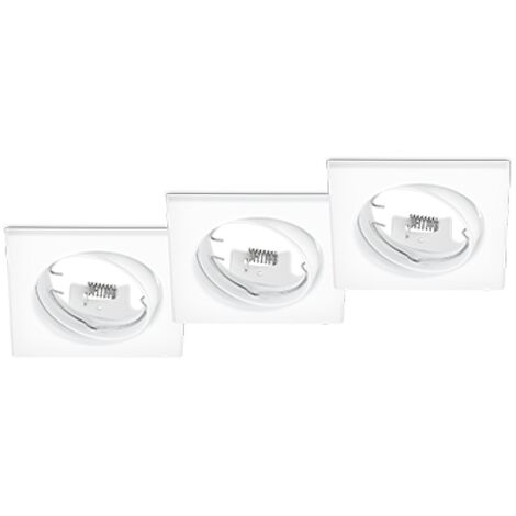 Faretti da Incasso Quadrati Orientabili Bianco 3W 8per8 cm Kit 3 Pz Jura GD Trio