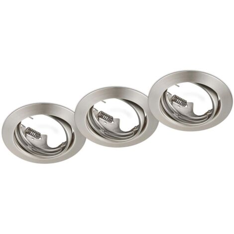 Faretti da Incasso Rotondi Orientabili Acciaio 3W 8per8 cm Kit 3 Pz Jura GD Trio
