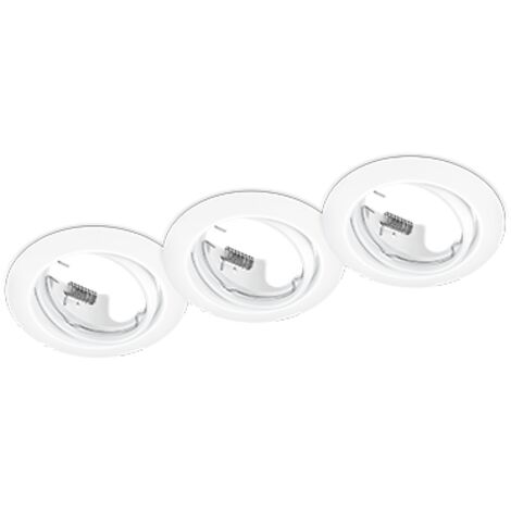 Faretti da Incasso Rotondi Orientabili Bianchi 3W 8per8 cm Kit 3 Pz Jura GD Trio