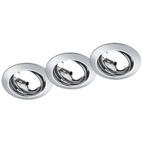 Faretti da Incasso Rotondi Orientabili Cromati 3W 8per8 cm Kit 3 Pz Jura GD Trio