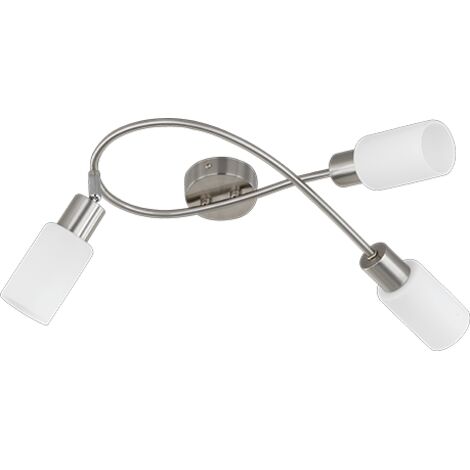 Faretti da Sofffitto Barra 3 Spot 28W Acciaio Vetro Bianco Mars GD Trio