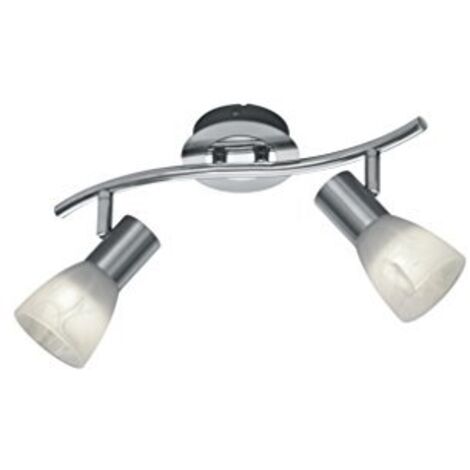 Faretti da Soffitto Barra 2 Spot Led Orientabili Acciaio Vetro Levisto GD Trio