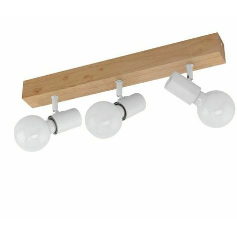 Faretti da Soffitto Legno Plafoniera Lampadario 3 Luci Lampadine Townshend EGLO