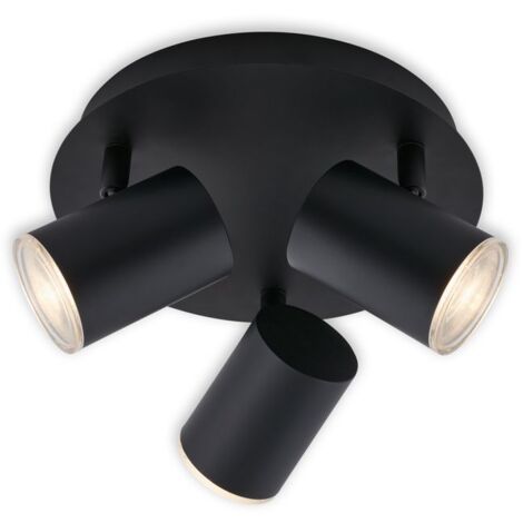 Faretti E Spot Moderno Banyo Splash Metallo Nero 3 Luci Gu10