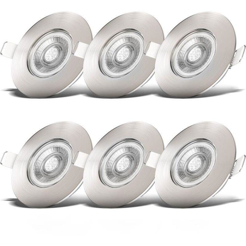 B.k.licht - Faretti led da incasso ultrapiatti IP44, led integrati 5W, diametro foro 68mm, faretti per bagno ultrasottili da soffitto, luce calda