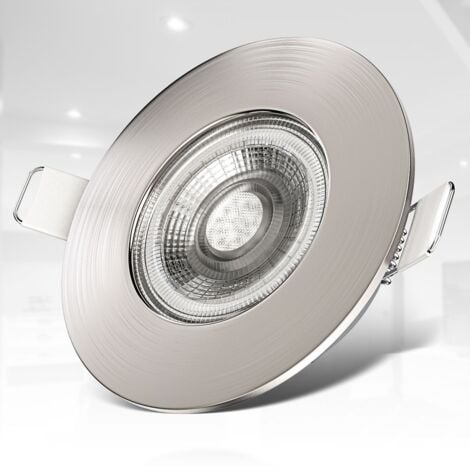 B.K.Licht Faretti LED da incasso ultrapiatti orientabili, LED integrati  4,9W, foro Ø68mm, luce calda